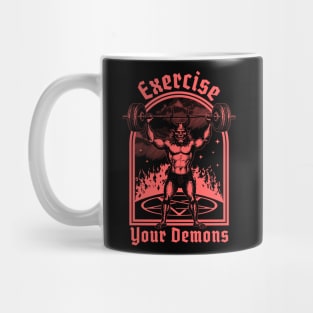 Exercise Your Demons - Satanic Baphomet Satan Funny Workout Mug